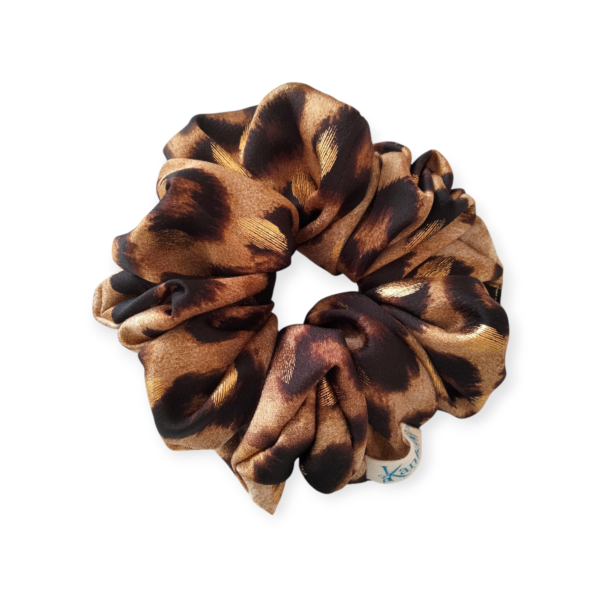Leopard Satin Scrunchies